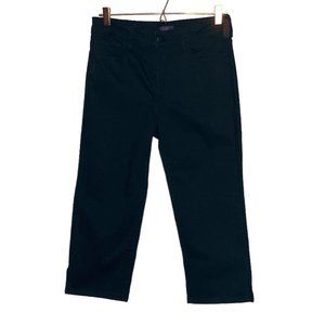 NYDJ Black Ankle Crop Straight-Leg Jeans